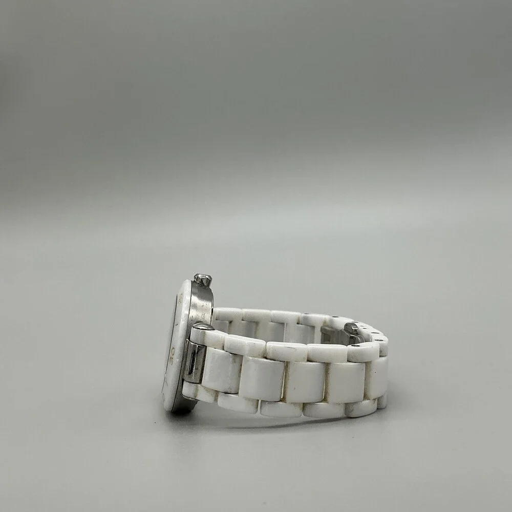 Fossil Allie Womens Watch 34mm White Ceramic Date CE-1030 New Battery 6.5